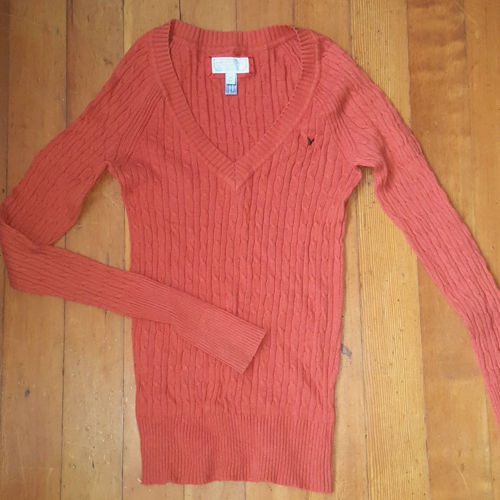American Eagle orange sweater